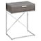 Monarch Specialties Accent Table - 24"H / Dark Taupe / Chrome Metal I 3475 - alternate 1